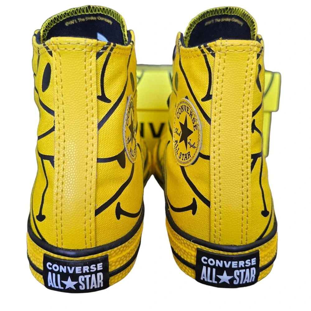 Converse Chuck Taylor China Town All Star Smiley Face Yellow‎ High Tops 3Y